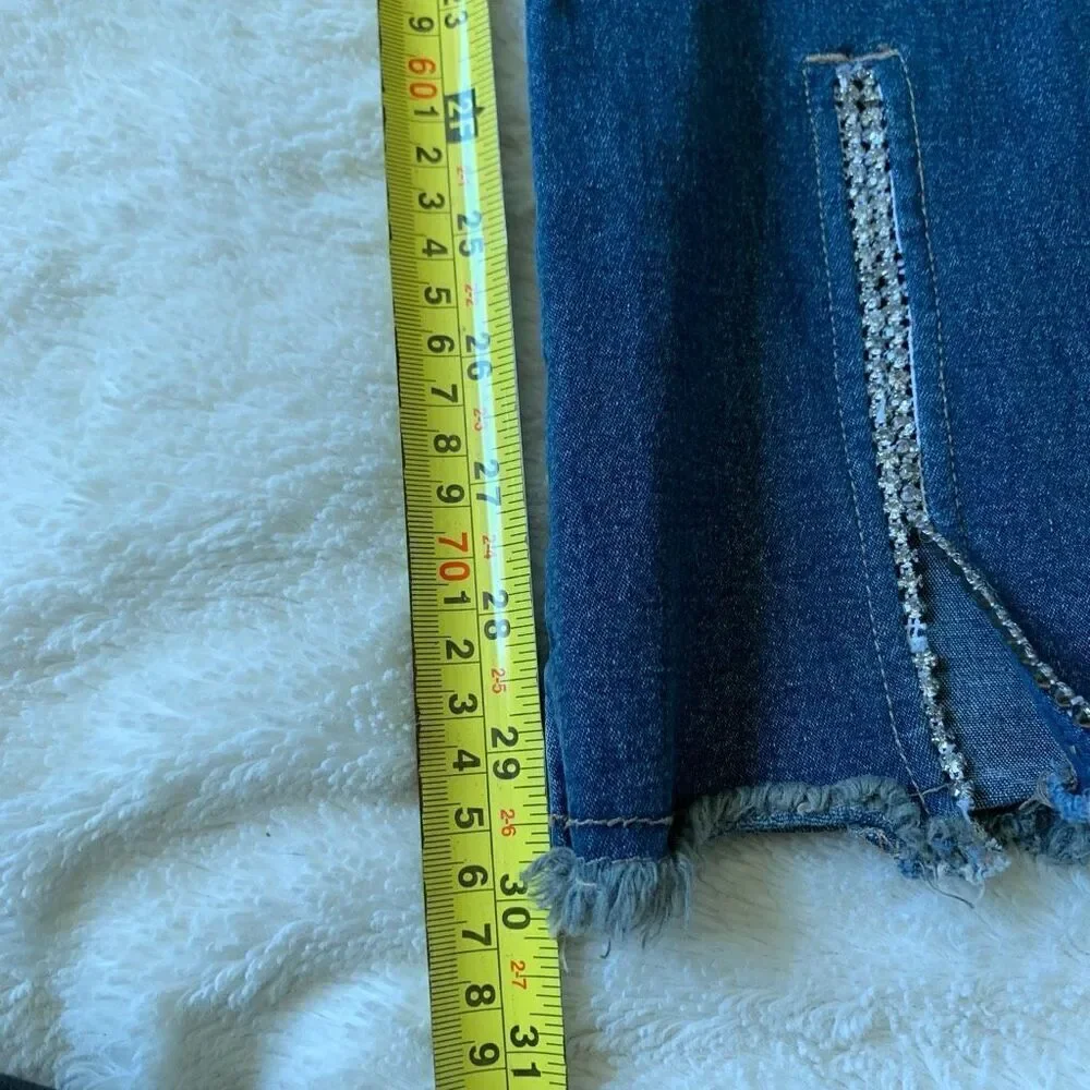 Vintage Y2K QPD Rhinestone Slit Bootcut Jeans Sz 5, Waist 14 - Inseam 30 EUC - Picture 9 of 9